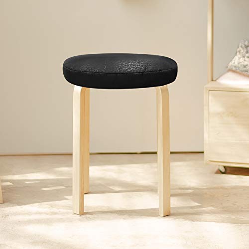 CLISPEED Cubierta de Taburete de Bar de 35 Cm Funda de Asiento de Silla Redonda Funda de Cojín de Asiento Negro Protector de Cubierta de Muebles a Prueba de Polvo