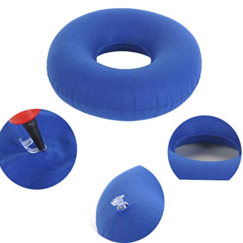 Cojín Antiescaras Redondo Almohada,Almohada Suave para Hemorroides,Cojín Redondo Coxis Inflable,Suave para Hemorroides,Cojín Inflable Redondo