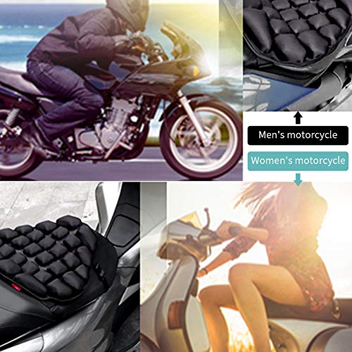 Cojín para asiento de moto de aire, relleno con agua, cojín de asiento de aire, alivio de la presión, para sillines de deporte, crucero y turismo