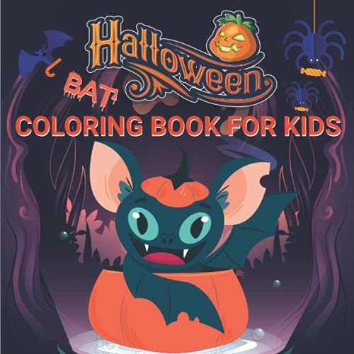 Coloring Book:: Halloween Coloring Book For Kids (Bats)