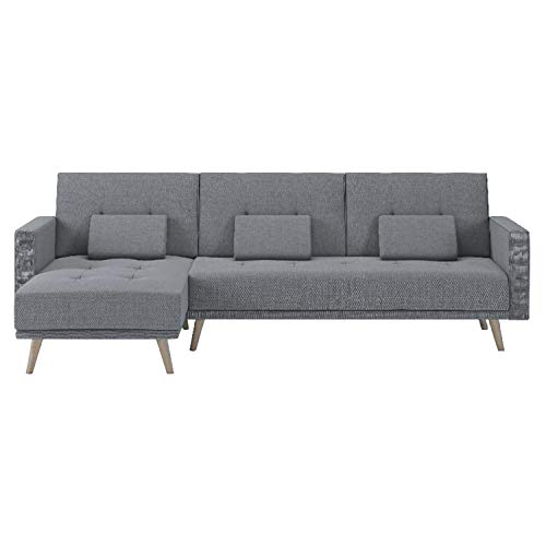 Comfort Products SelectionHome - Sofa Chaise Longue, SofaCama, Reversible, Modelo Verona, Acabado en Gris Claro, Medidas: 267 cm (Ancho) x 137 cm (Fondo) x 88 cm (Alto)