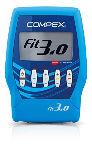 Compex Fit 3.0 Electroestimulador, Unisex, Azul + Pack de electrodos Easysnap Performance 5 x 10 cm 2 Unidades