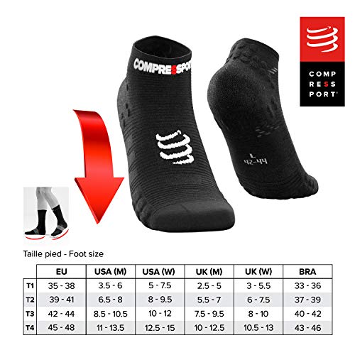 COMPRESSPORT V3 Sock Low Calcetines, Hombre, Negro, T3 (42-44)