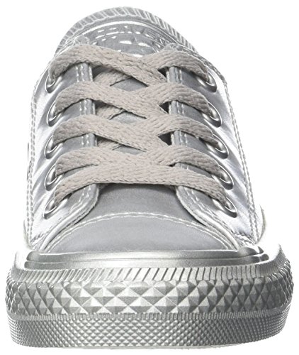 Converse CTAS Ox Metallic Synth Leather, Zapatillas Tobilleras Unisex niños, Argento Silver Silver Silver, 28 EU