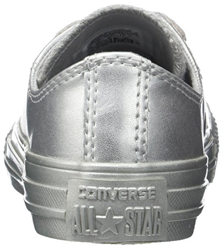 Converse CTAS Ox Metallic Synth Leather, Zapatillas Tobilleras Unisex niños, Argento Silver Silver Silver, 28 EU