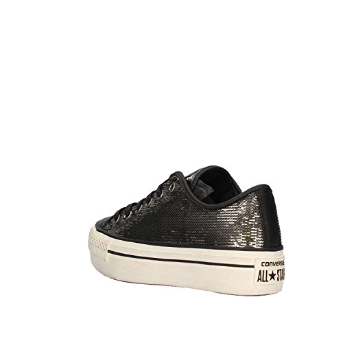 Converse CTAS Ox Platform Sequins, Zapatillas Tobilleras Mujer, Negro Thunder Black Black, 36 EU