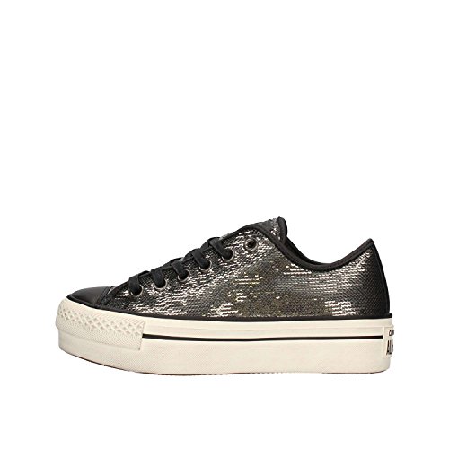 Converse CTAS Ox Platform Sequins, Zapatillas Tobilleras Mujer, Negro Thunder Black Black, 36 EU