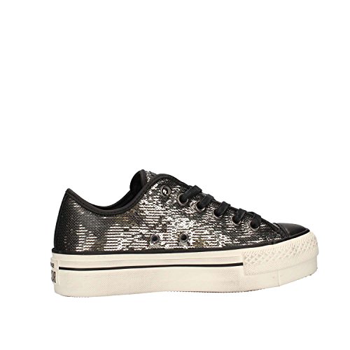 Converse CTAS Ox Platform Sequins, Zapatillas Tobilleras Mujer, Negro Thunder Black Black, 36 EU