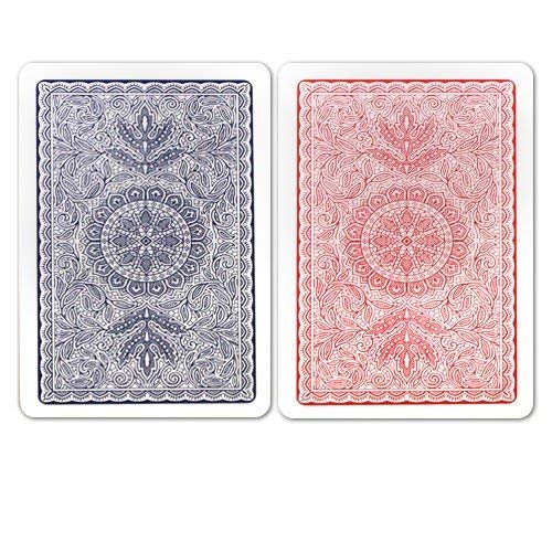 Copag 4-Color diseño 100% plástico jugando cartas, tamaño de póker Jumbo índice rojo/azul doble cubierta Set