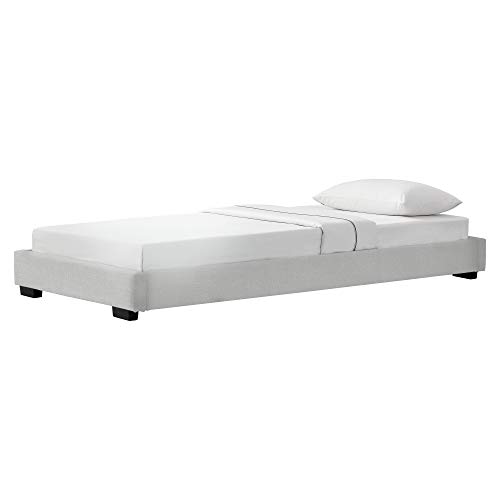 Corium Cama Individual Tapizado en Piel sintética 90 x 200 cm Somier Moderno con Listones para Cama Blanco