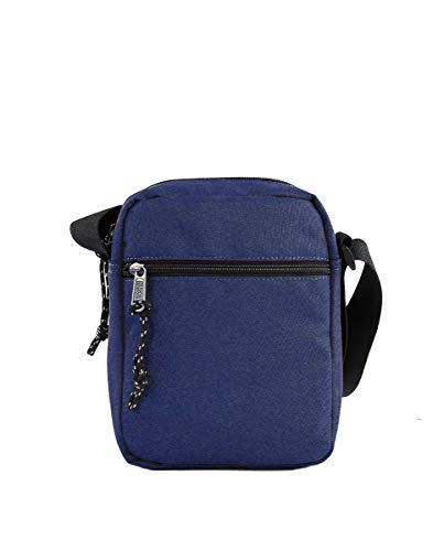 Coronel Tapiocca Urban Bolso para Hombre Bolso Bandolera Casual con Solapa Bolsillos y Cremallera Denim 19x24x5 cm Azul Marino