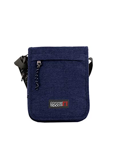 Coronel Tapiocca Urban Bolso para Hombre Bolso Bandolera Casual con Solapa Bolsillos y Cremallera Denim 19x24x5 cm Azul Marino