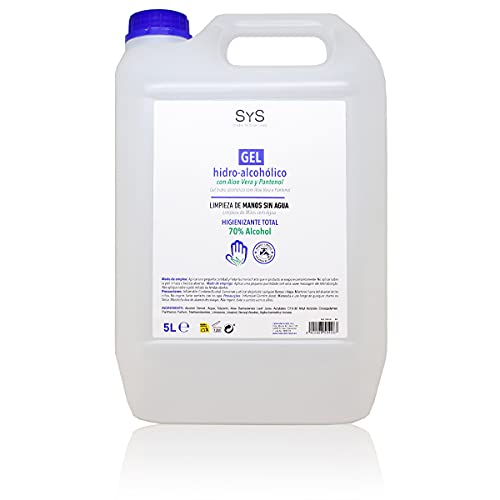 Cosmética natural Gel Manos Hidroalcohólico con Aloe Vera y Vitamina B5 1 unidad 5 Litros