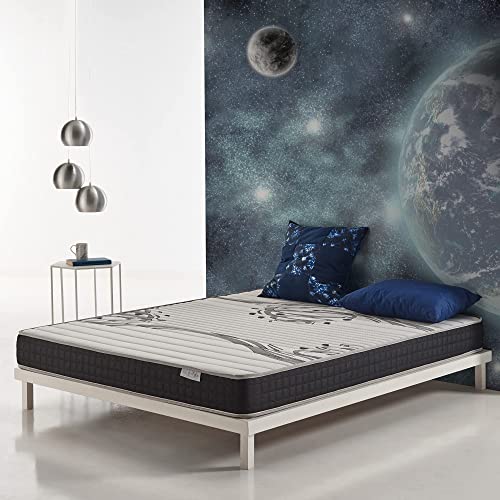 COSMOS | Eclipse | Colchón 135x190 Cm Viscoelástico Doble Capa Reversible | Tecnología FlexiMax Transpirable | Confort Adaptado 7 Zonas Diferenciadas Al Cuerpo | Hipoalergénico | Oekotex