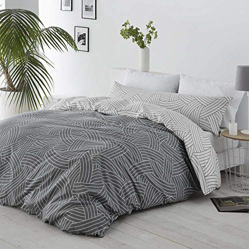 COTTON ARTEAN Funda Nordica Reversible Salinas Cama de 105 Cierre con Botones. HIPOALERGENICA