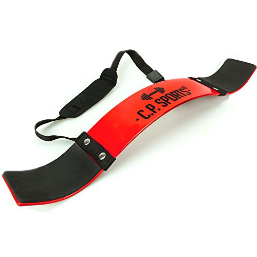 C.P. Sports Entrenador de bíceps, Ideal para Culturismo, Deportes de Fuerza y Levantamiento de Peso, G28-red