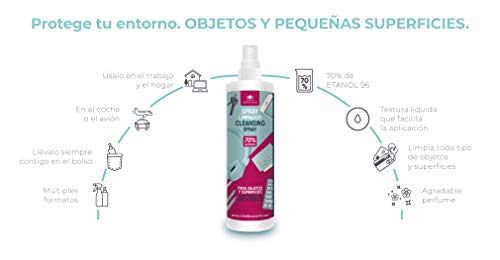 CRISTALINAS SPRAY PULVERIZADOR Limpiador Objetos y Superficies. Alcohol 70% (Etanol Cosmético). 100ml (Pack 12)