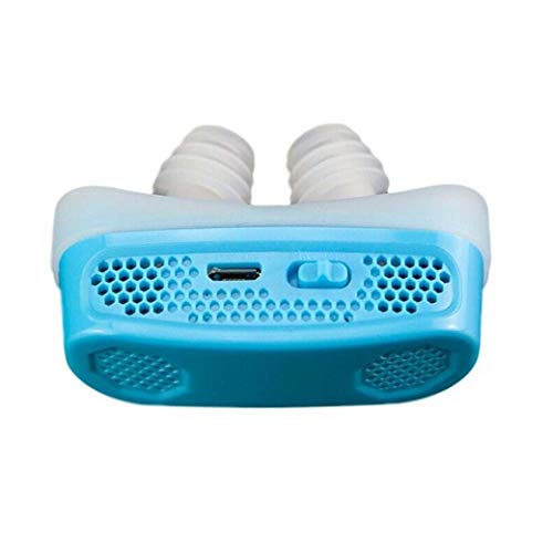 Cuidado de la Salud Electric Silicone Anti Ronquido Nariz Detener Aparato De Respiración Guardia Ayuda For Dormir Mini Lucha contra El Ronquido De Carga USB Device (Color : Blue)