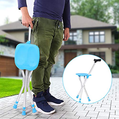 Cuque Venta Loca Andador con Trípode, Silla Plegable con Muleta para Caminar