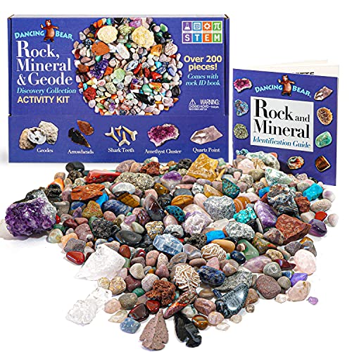 Dancing Bear's Rocks and Minerals Rock & Mineral Kit de Recogida con el Kit Actividad 2 de ruptura fácil geodas