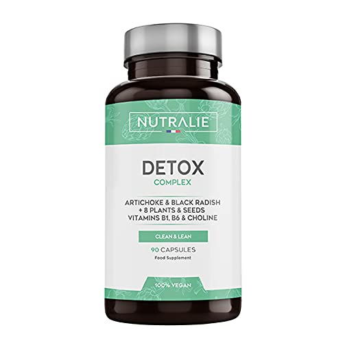 Detox Potente Diurético y Depurativo | Plan Detox Vegano | Con Alcachofa, Rábano Negro +8 Plantas y Semillas | Con vitamina B6 que contribuye al metabolismo energético normal | 90 Cápsulas Nutralie