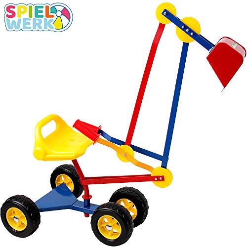 Deuba Excavadora para niños Arenero Infantil con Asiento 360° y Palanca de Metal 125x41x86cm