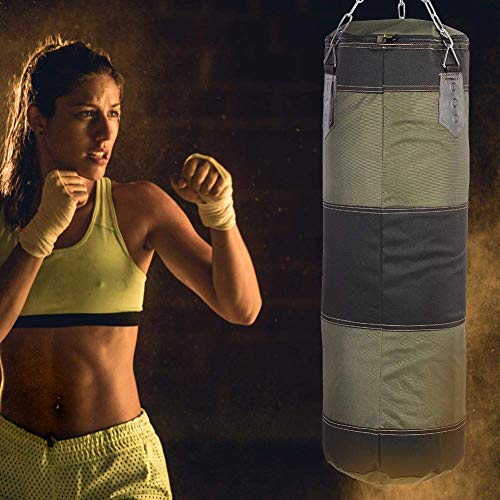 DEWIN Bolsa de Arena de Patada con Gancho de Boxeo de Entrenamiento vacío Saco de Arena de Pelea de Karate Saco de Arena de perforación, 4 tamaños Disponibles(80cm-Verde)