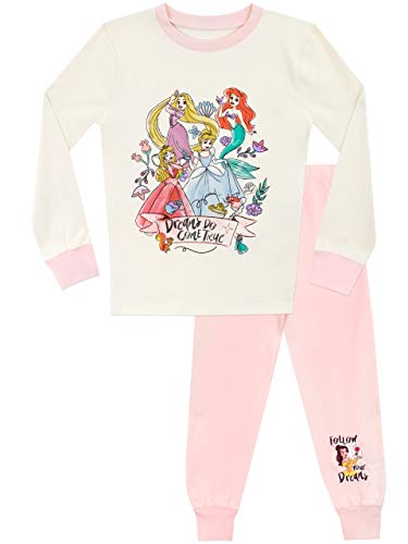 Disney Pijamas de Manga Corta para niñas Princesas Ajuste Ceñido Multicolor 3-4 Años