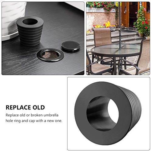 Doitool Paraguas Cono de Mesa Agujero Ring Plug Umbrella Wedge for Outdoor Patio Umbrella Black