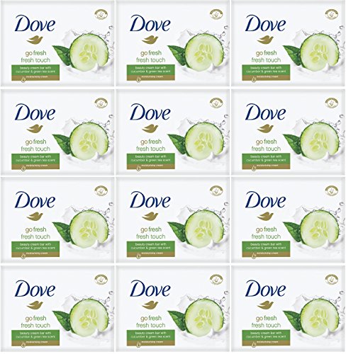 Dove - Barras de jabón Fresh Touch - aroma de pepino y té verde - (12 bares)