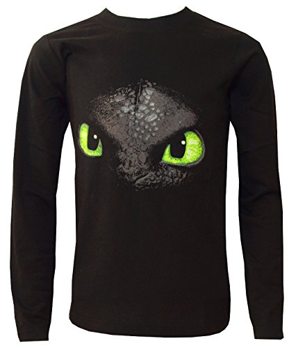 Dragons DreamWorks - Pijama infantil sin dientes (tallas 104 a 158), color negro Negro 104/110 cm