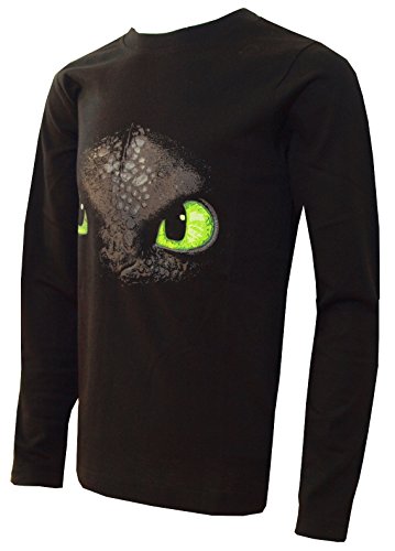 Dragons DreamWorks - Pijama infantil sin dientes (tallas 104 a 158), color negro Negro 104/110 cm