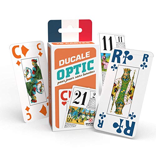 Ducale, Juego francés de Tarot 78 Cartas – Ducale Optic – con Grandes índices para los portadores de Gafas, Multicolor