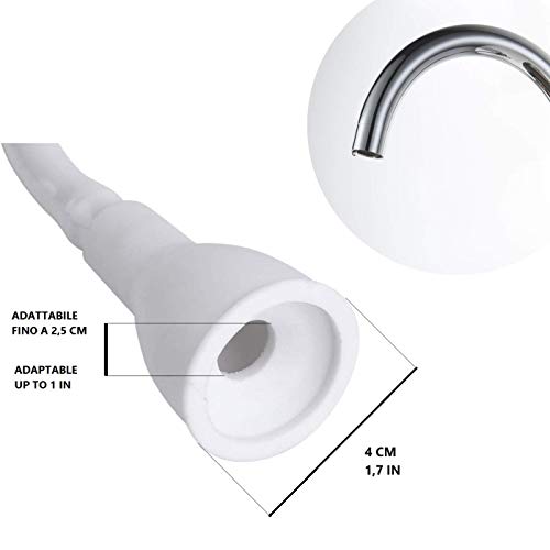 Ducomi Ducha portátil universal de lavabo, mezclador con manguera de ducha de 100 cm – Alcachofa de ducha grifo lavabo baño cocina – Extensión flexible para lavar perros y pelo (doble)