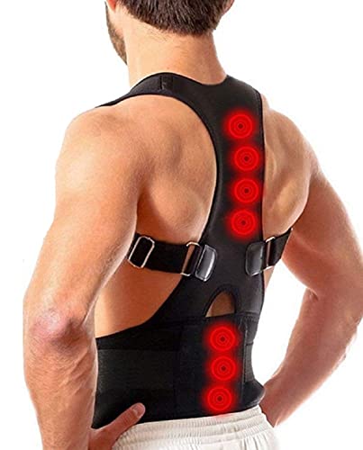 Ducomi Extreme Posture - Corrector de Postura Ajustable para Espalda - Correa de Soporte y Ayuda de Corrección con 12 Imanes de 800 Gauss - Evita Dolor e Inflamación en Articulaciones