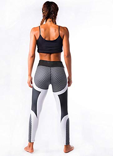 Ducomi MEG Leggins Push Up para Mujeres - Adelgaza y Empuja Hacia Arriba Cintura Alta en las Nalgas para las Curvas Sensacionales Silhouette Slender - Leggings para Yoga y Pilates (Blanco, XL)