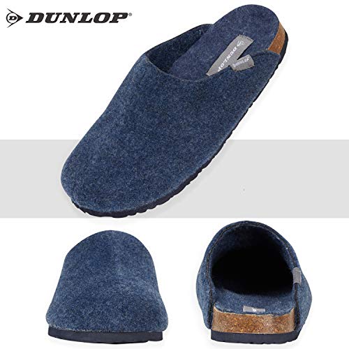 Dunlop Zapatillas Casa Hombre, Pantuflas Hombre Suaves, Zapatillas Hombre con Suela Antideslizante Interior Exterior, Regalos para Hombres y Chicos Adolescentes (44 EU, Azul, Numeric_44)