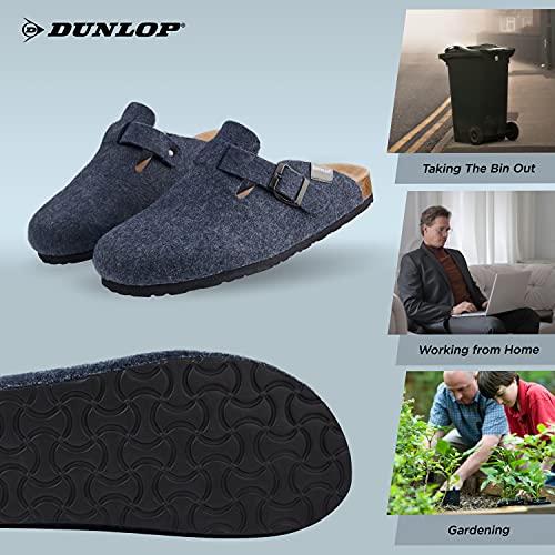 Dunlop Zapatillas Hombre Casa, Pantuflas Hombre Abiertas, Babuchas Hombre Con Forma De Zueco 41-47 (44 EU, Azul marino, numeric_44)