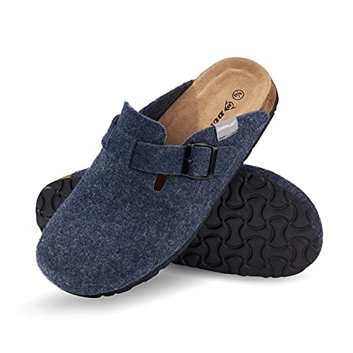 Dunlop Zapatillas Hombre Casa, Pantuflas Hombre Abiertas, Babuchas Hombre Con Forma De Zueco 41-47 (44 EU, Azul marino, numeric_44)