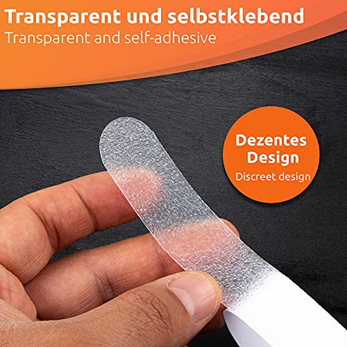 ECENCE Tiras antideslizantes para ducha y bañera, juego de 12 adhesivos antideslizantes para ducha y bañera, color transparente, alfombrilla para bañera antideslizante, fácil de soltar