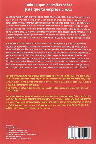 El camino hacia el Lean Startup: Cómo aprovechar la visión emprendedora para transformar la cultura de tu empresa e impulsar el crecimiento a largo plazo (Deusto)