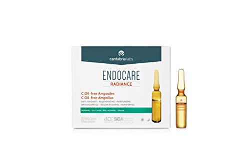 Endocare Radiance C Oil-free - Ampollas Faciales Antiedad, Regeneradoras y Antioxidantes de Alta Tolerabilidad, para Pieles Normales y Grasas, 30 Unidades