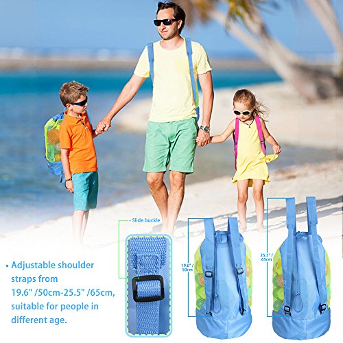 EocuSun Bolsa Grande de Malla para Juguetes de Playa Mochila Duradera con Cordón Ajustable para Nadar y Jugar en la Piscina para Niños Juguetes para Niños Bolsas de Almacenamiento No Están Incluidos