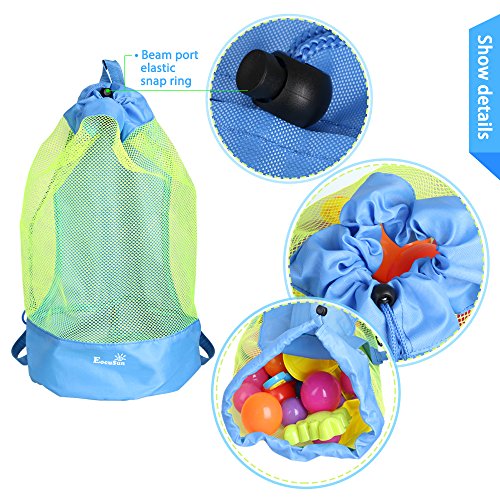 EocuSun Bolsa Grande de Malla para Juguetes de Playa Mochila Duradera con Cordón Ajustable para Nadar y Jugar en la Piscina para Niños Juguetes para Niños Bolsas de Almacenamiento No Están Incluidos