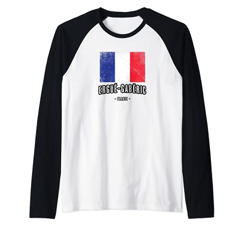 Ergué-Gabéric Francia | FR Ciudad Bandera, Drapeau Français, Camiseta Manga Raglan