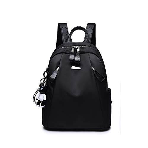 Eshow Mochila Bolso Bandolera Negro para Mujeres y Chicas de Tela Oxford Viaje Casual Escolares Universidad Moda