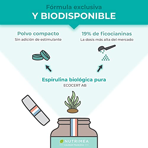 Espirulina Ecológica Suministro para 6 Meses | 540 Comprimidos de 500mg | 100% BIO Vegano | Ideal Deporte Musculación Detox Antioxidante Subir Defensas | Rico en Vitaminas Proteínas y Oligoelementos