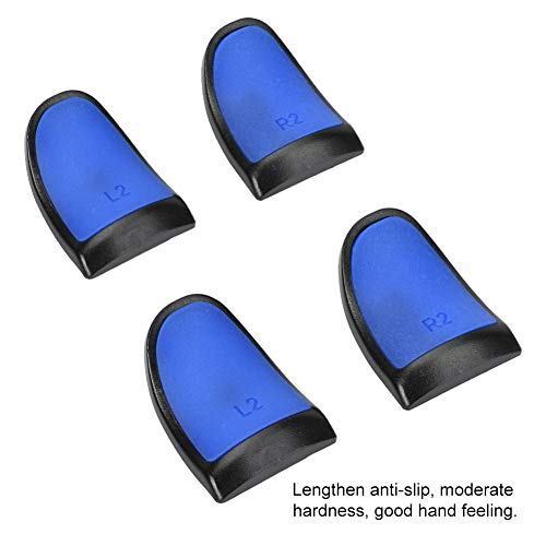 Extensores Botones de Botón L2 R2,Puños Extendidos Controladores de Tacto Suave L2 R2,Alargar Antideslizante,Buena Sensación de la Mano,Caja de Botones de Extensores de Gatillo para PS4(Azul)