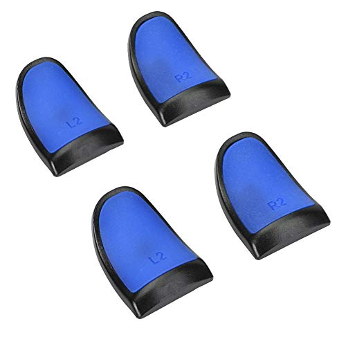 Extensores Botones de Botón L2 R2,Puños Extendidos Controladores de Tacto Suave L2 R2,Alargar Antideslizante,Buena Sensación de la Mano,Caja de Botones de Extensores de Gatillo para PS4(Azul)