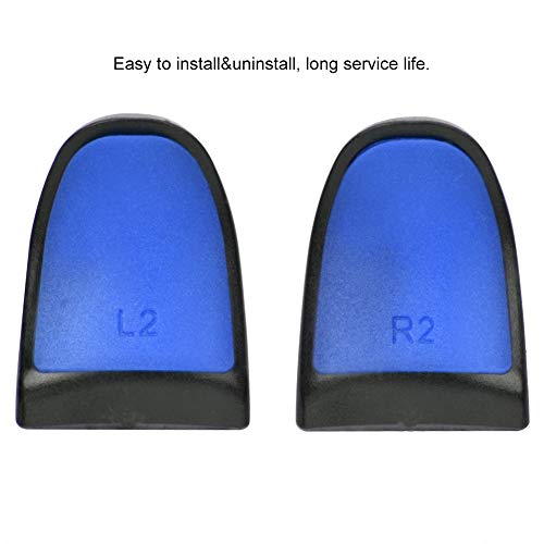 Extensores Botones de Botón L2 R2,Puños Extendidos Controladores de Tacto Suave L2 R2,Alargar Antideslizante,Buena Sensación de la Mano,Caja de Botones de Extensores de Gatillo para PS4(Azul)